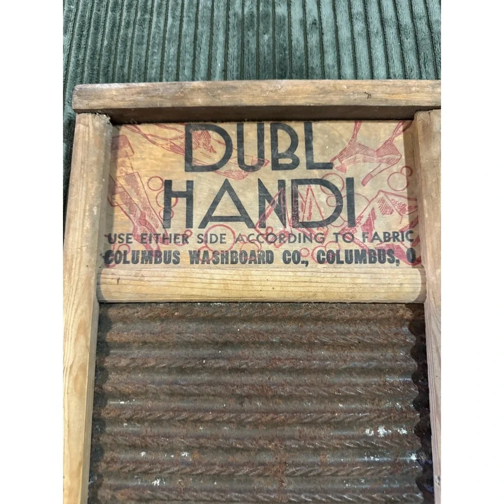 Columbus Washboard Co Double Handi Washboard Vintage Rustic Farmhouse‎ Decor